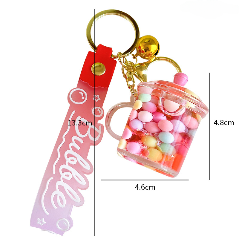 Wholesale Acrylic Oil-In Mugs Liquid Quicksand Keychain